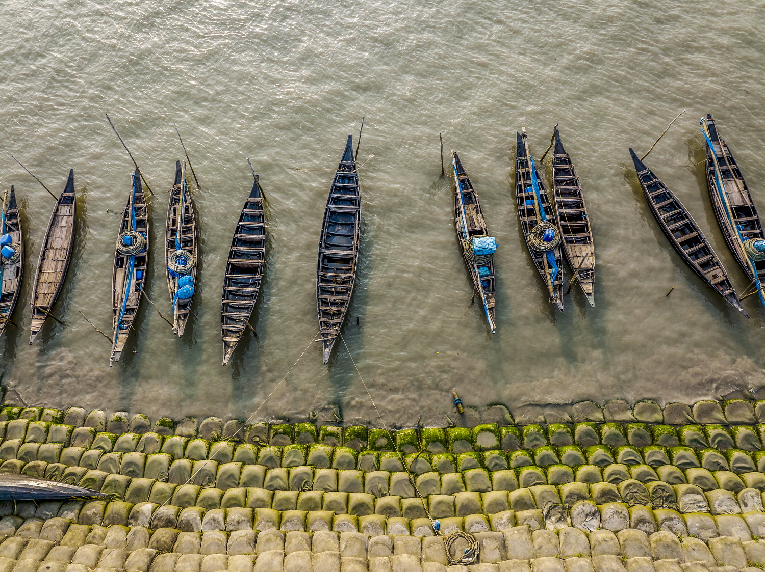 Bangladesh - Aerial view of the fishing village of Gabura.