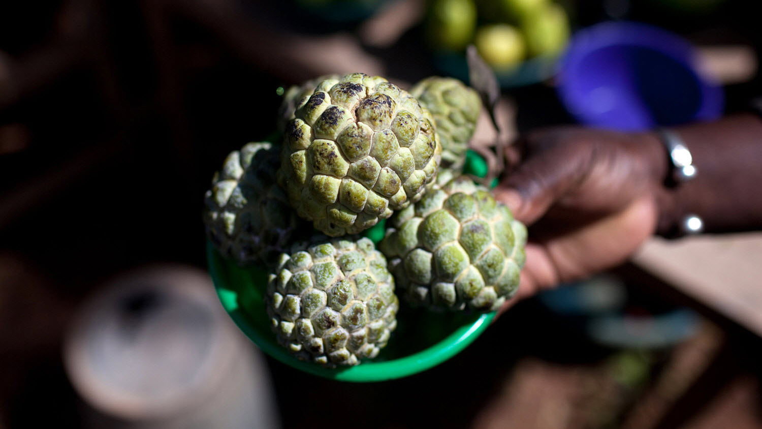 Mali - Sweet sop fruit from the roadside vendor.