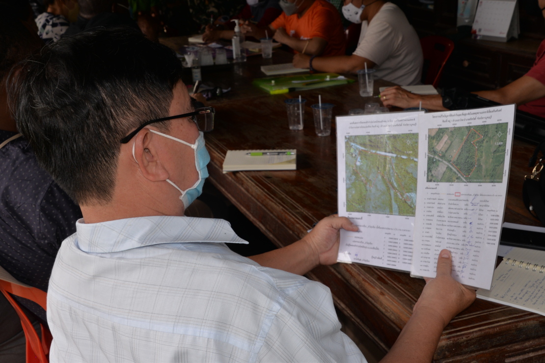 Man looking at a map in training