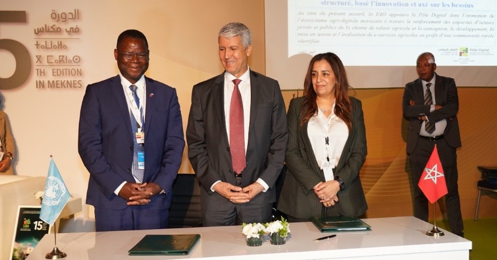 The FAO and the Moroccan Centre de Ressources du Pilier II du Plan Maroc Vert (CRP2) signed a letter of agreement to ensure the development of water and agriculture geo-services in the basin of Oum Er Rbia, using WaPOR data and methodologies.