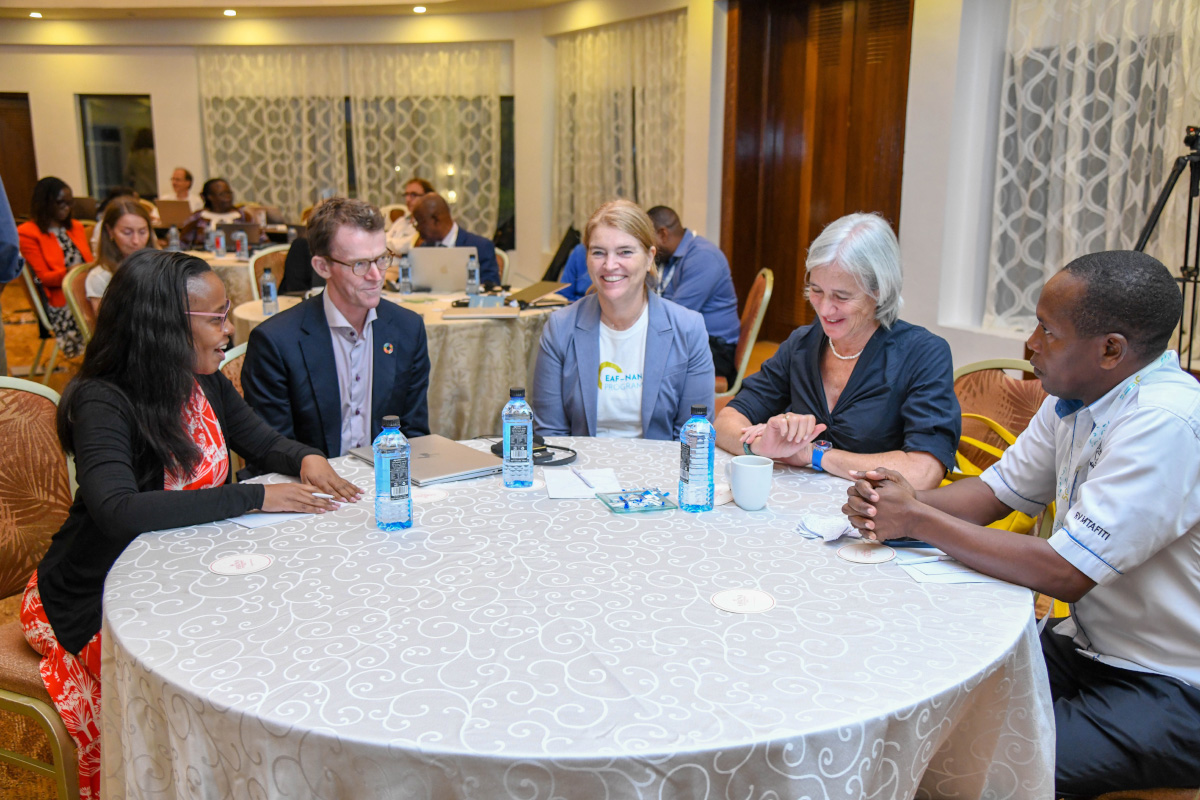 Betsy Muthoni Njagi, CBS, Principal Secretary, State Department for the Blue Economy and Fisheries, Fredrik Pharo, Deputy Director General, Norad, Merete Tandstad, EAF-Nansen Programme Coordinator, FAO, Vera Agostini, Deputy Director Fisheries and Aquaculture Division, FAO, joined by Paul Orina, Director General of KMFRI. ©KMFRI