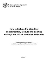 How to include the woodfuel supplementary module into existing surveysand derive woodfuel indicators
