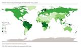 Porcentaje de bosque por país en 2020
