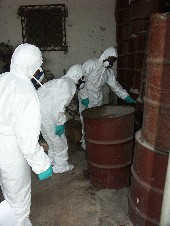 Inappropriate storage of obsolete pesticides